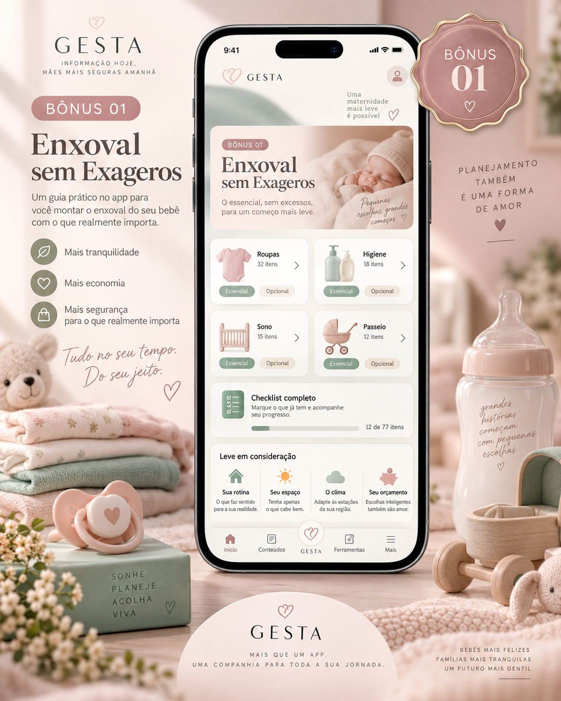 Mockup do bônus 01 Enxoval sem Exageros